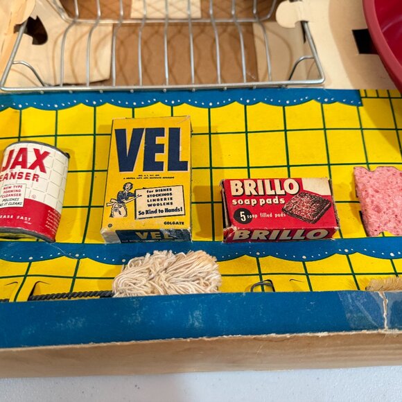 Vintage Kidd-E-Kitchen Amsco Doll E Toys Cardboard Box Toy Ajax Vel Brillo etc. - Picture 6 of 13